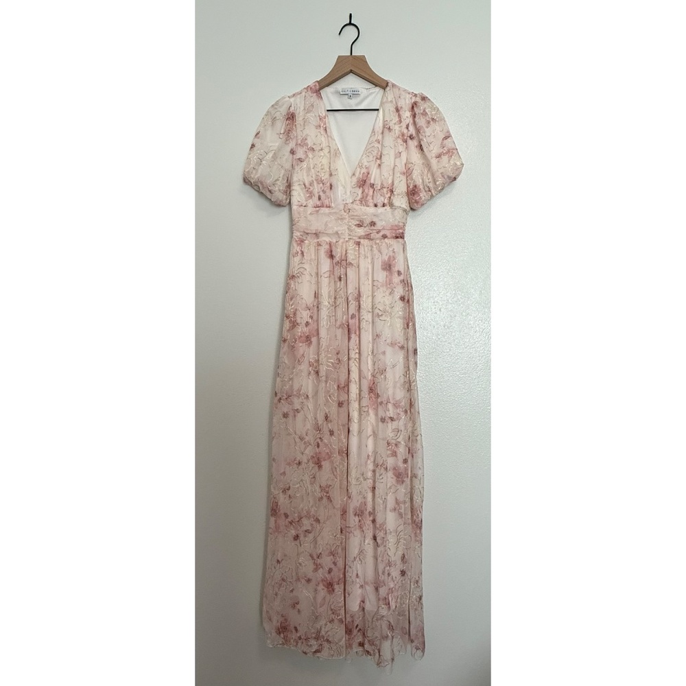 Baltic Born - Ardley Pink Floral Embroidered Puff Sleeve Maxi Dress - Small - Picture 3 of 16